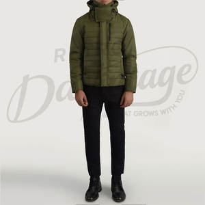 Chaqueta Acolchada Gruesa Color Verde Oliva para Hombre con Capucha Desmontable Extra Grande, Chaqueta de Invierno Cálida y Acolchada, Abrigo Térmico - Product Image 3