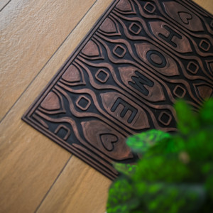 Heritage Shield Antique <b>Gold</b> Rubber Pin Door Mat Heavy Duty Outdoor Anti Slip Welcome Entrance Floor Mat Waterproof - Product Image 1