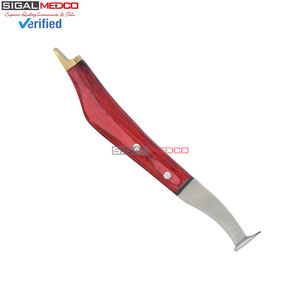 Professional Hoof Knives Set of Left and Right Handed with Brass Horseshoeing Topper Razor Edge <b>Sharpened</b> Stainless Steel Blades - Product Image 4