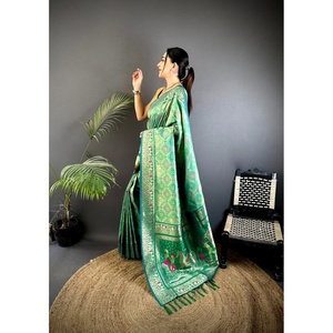 Banarasi Silk Patola Saree-Designer Silk Scarves & <b>Shawls</b> - Product Image 4