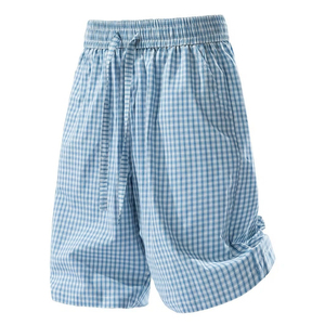 Men's Cotton <b>Polyester</b> <b>Shorts</b> Bermuda Gingham <b>Shorts</b> Relaxed Fit Quick Dry Gym <b>Shorts</b> Casual Breathable Elasticated Waist - Product Image 1