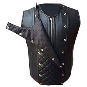 Good Quality 100% Genuine Leather Made Fashion <b>Vest</b> Reasonable Price Breathable <b>Men</b> Clothing Leather <b>Vest</b> For Online Sale - Product Image 2
