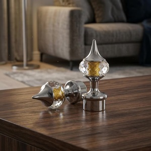 Glam Crystal Finials with Gold Accents for <b>Curtain</b> Rods - Product Image 3