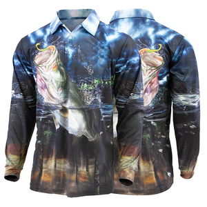 Chemises de pêche sublimées UPF50+ pour hommes, séchage rapide, manches longues, haute performance, vente en gros - Product Image 6