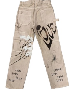 กางเกงยีนส์เอวสูงผ้าเดนิมฮิปฮอปซักด้วยกรดพิมพ์เลเซอร์พิมพ์ลายพิมพ์ดิจิตอลพิมพ์ลายระบายน้ำ - Product Image 1