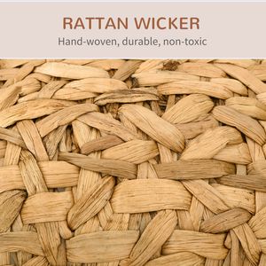 Collezione Autunnale: Cuccia per Gatti Intrecciata a Mano da 20,5 Pollici, Villa Rialzata in MDF con Cuscino Marrone per Piccoli Animali, Cuccia per Cani - Product Image 5