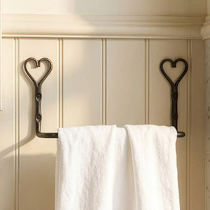 <b>Wall</b> <b>Mounted</b> Heart <b>Towel</b> <b>Rail</b> Hand Forged Blacksmith <b>Towel</b> Holders Wrought Iron <b>Towel</b> Stands - Product Image 1