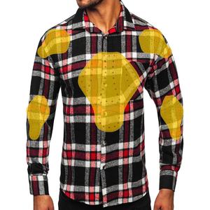 Chemise de course en flanelle à col montant pour hommes et femmes Moto à grande vitesse CE Niveau 2 Doublure blindée pour les cyclistes de printemps 100% coton - Product Image 1