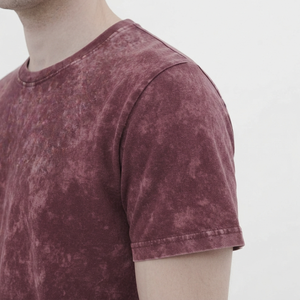 T-shirt pour homme de haute qualité, col rond, effet délavé, coupe décontractée, en coton lavé, style streetwear décontracté, t-shirt pour homme effet délavé - Product Image 3