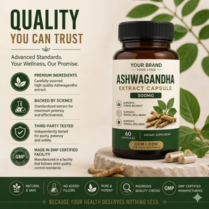 Capsules d'extrait de racine d'Ashwagandha 100% naturelles, complément alimentaire, capsule d'Ashwagandha pour soulager le stress et soutenir l'énergie et la résistance - Product Image 5