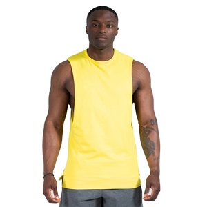 Solid Color Cotton Eco-Friendly Vintage <b>Tank</b> <b>Top</b> Drop Armhole Ribbed <b>Tank</b> <b>Top</b> For Men Street Style Gym <b>Workout</b> <b>Tank</b> <b>Top</b> For Men - Product Image 1