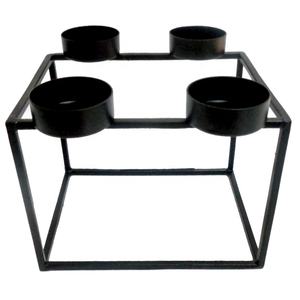 Venta al por mayor a granel personalizado Matt Black Iron Tealight Advent Holder hecho a mano calidad superior decoración del hogar para Navidad Metal - Product Image 1