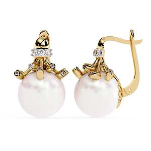 ต่างหูเพชรแล็บโกรว์สีเหลืองทองสำหรับผู้หญิงจาก JEWELLERY PLANET ทรงบริลเลียนต์คัท คลาสสิก หรูหรา เหมาะสำหรับงานแต่งงาน ชุบทอง 14k-22k ได้รับการรับรองจาก IGI - Product Image 2