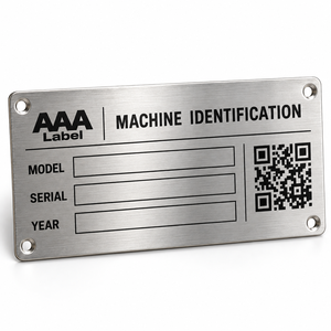 QR Barcode <b>Metal</b> <b>Plate</b> Custom Equipment Nameplate for Asset Identification Serial Number OEM Factory - Product Image 2