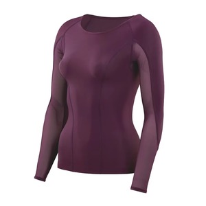 Haut de sport uni en polyester et élasthanne pour femme, coupe ajustée, T-shirt de yoga respirant, vêtements de sport pour la gym, prix direct usine - Product Image 3