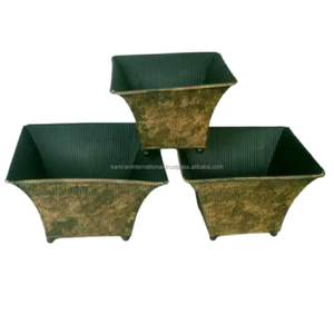 Pots de fleurs et jardinières classiques circulaires en néon, écologiques, durables, légers, pour le sol et le bureau, organisateurs, poignées, trou de drainage - Product Image 3