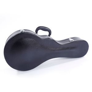 Custodia per mandolino in legno e pelle nera con motivo microgroove stile F - Product Image 3