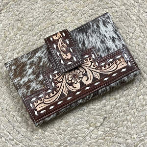 Nouveau Portefeuille Long Bifold de Luxe 2026 en Cuir Véritable Façonné à la Main, en Cuir de Vachette à Poils, Multi-Usages, Portable, Grande Capacité, Type Pochette - Product Image 4