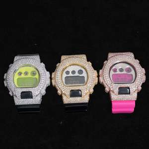 Luxury Men's G SHO Automatic ETA Mechanical VVS Moissanite Business Style Hip Hop Iced <b>Diamant</b>-encrusted Metal Leather 3Bar - Product Image 1