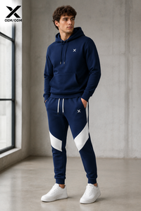 Pantalon de survêtement professionnel X Sports City pour homme, coupe colorée, taille élastique avec cordon de serrage, design épissé, style décontracté, coton et élasthanne - Product Image 3