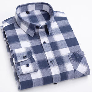 Men's Long Sleeve Plaid <b>Flannel</b> Shirt Regular Fit Casual Wear 100% Cotton Woven Pattern Design - Product Image 2