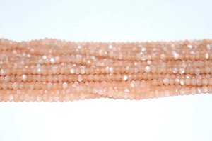 Cuentas Rondelle facetadas de piedra lunar melocotón al por mayor 3-4mm 13 pulgadas piedras preciosas naturales para la fabricación de joyas - Product Image 2
