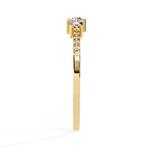 แหวนทองคำแท้ 14k ประดับเพชรทรงกลมแบบ Pave Band สำหรับผู้หญิง เหมาะสำหรับเป็นของขวัญในโอกาสหมั้น วันครบรอบ - Product Image 4