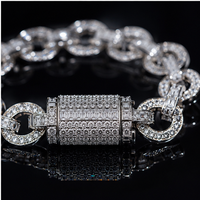 Joyería Fina de Lujo, Chapada en Oro Rosa sobre Plata 925, Personalizada, Eslabones de 6.80 Pulgadas, Moissanita, Estilo Hip Hop, Regalo Infinito para Compromiso