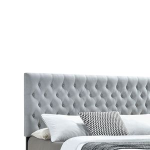 Lit king-size Newport gris clair capitonné avec rangement et 4 tiroirs - Product Image 3