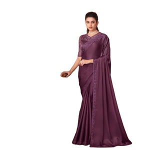 Hermosa tela de lujo de seda de vidrio suave Saree Party Wear Ropa india y pakistaní para la venta en línea - Product Image 1