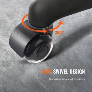 Set di 5 Rotelle Girevoli da 50mm per Sedie da Ufficio Resistenti, per Pavimenti in Legno e Moquette, Ricambio per Scrivania da Gaming - Product Image 5