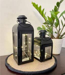 Super Durable Weatherproof Metal Candle <b>Lantern</b> <b>Set</b> of 2 for Table Top Christmas Decoration Heat Resistant Best Candle <b>Lantern</b> - Product Image 2