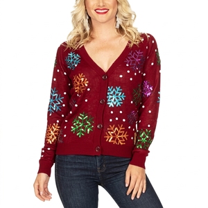 Suéter cárdigan casual de punto con cuello en V profundo para mujer, venta al por mayor personalizada, para moda casual femenina - Product Image 3