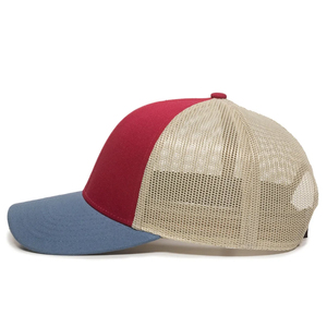 Customized Trucker Baseball Caps 5-Panel Sporty 3-Tone Structured Front Mesh Back Adjustable Snapback <b>Hats</b> Bulk Custom <b>Hats</b> - Product Image 2