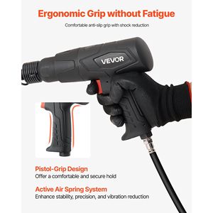 Cincel de aire compacto Herramienta de pala neumática 2500-2700BPM Martillo de aire 4PCS 6,7 \ "Cinceles de barril largo Carrera de 2,76 pulgadas para raspar - Product Image 5