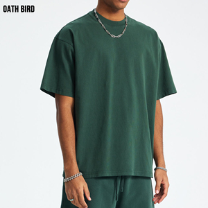 เสื้อยืดคอกลมแขนสั้นผู้ชาย ผ้าคอตตอนเจอร์ซีย์ 100% ทรงปกติ สกรีนลาย สีพื้น ใส่สบาย - Product Image 3