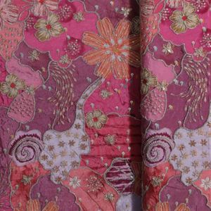 Premium position print with embroidery fabric is a modern textile designed for stylish fashion and <b>garment</b> collections This fabr - Product Image 3