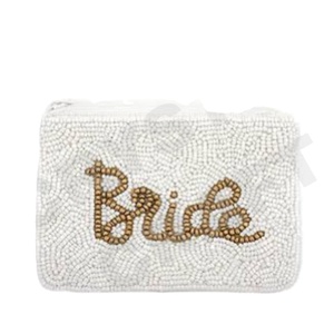 Monedero con cuentas de semillas blancas para novia, hermoso monedero con cuentas personalizado para mujer, monedero de moda con - Product Image 1