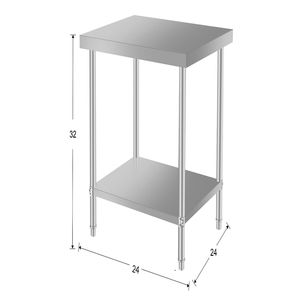 Tavolo da Preparazione in Acciaio Inox 24*24 con Ripiano Inferiore per Ristoranti e Uso Domestico - Product Image 3