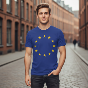 T-shirt unisexe UE Union européenne 100% coton coupe classique 220g impression sérigraphique T-shirt personnalisé avec logo T-shirt homme - Product Image 1