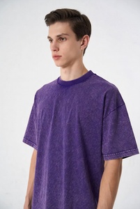 Custom <b>Heat</b> Transfer Printed Oversized Bleached Distressed T-Shirt with Unique Shoulder Zipper Accents Short Sleeve Crew Neck - Product Image 4