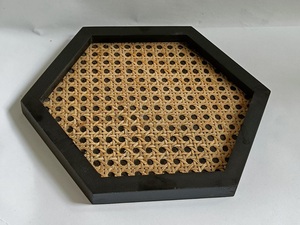 Handmade Wooden <b>Serving</b> meena <b>Tray</b> Rectangle Red <b>Black</b> White Modern Design Handpainted Dishes & Plates Party Use - Product Image 5