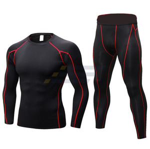 Pantalon de compression personnalisé pour homme, respirant, pour le sport, la course, l'entraînement, le yoga, le MMA, ensemble de leggings et rashguard, fitness thermique - Product Image 2