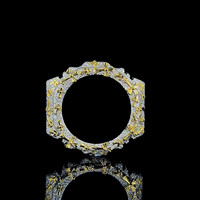 Bague de montre GA2100 entièrement sertie de diamants en or pour hommes et femmes, accessoires de bijoux hip-hop