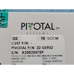 Controlador de Flujo de Gas O2 10SCCM GFC de Pivotal Systems 32-03902, Usado, Piezas de Equipos Semiconductores Legacy - Product Image 1