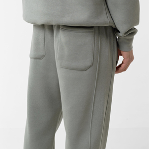 Men's Hooded Tracksuit Solid Color Full Zipper <b>Sweatshirt</b> and Pants Set Casual Autumn Wear 100% Cotton Breathable Regular Fit - Product Image 6