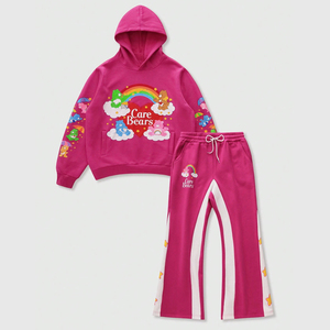 Men Custom Streetwear <b>Tracksuit</b> Y2K Graphic Print Hoodie Flared Sweatpants Set Hip Hop Loose Fit Urban Clothing - Product Image 1