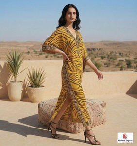 Women Custom Printed <b>Kaftan</b> Dress Loose Fit <b>Summer</b> Beach Wear Comfortable Lightweight Wholesale Export Manufacturer Supply - Product Image 2