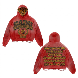 Sweat à capuche noir en molleton de coton et polyester premium 420 GSM, impression DTF personnalisée, effet patch, logo, sweats à capuche et sweat-shirts pour hommes - Product Image 4