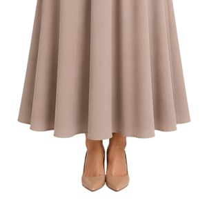 Rosewood and Light Taupe <b>Women</b> Embroidered Blouse and Maxi Skirt Set Long Sleeve Button Up High Waist Modest Two Piece Outfit - Product Image 3